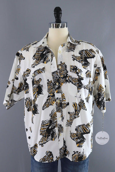 Vintage Diane von Furstenberg Zebra Print Shirt-ThisBlueBird - Modern Vintage