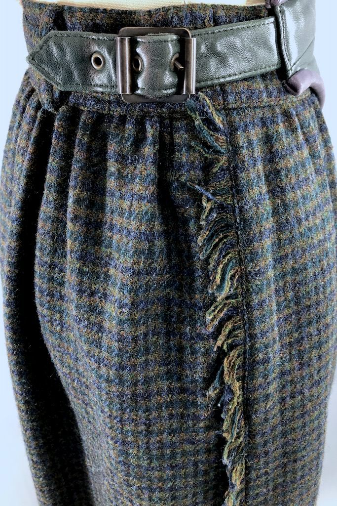 Vintage Escada Houndstooth Wool Skirt-ThisBlueBird - Modern Vintage
