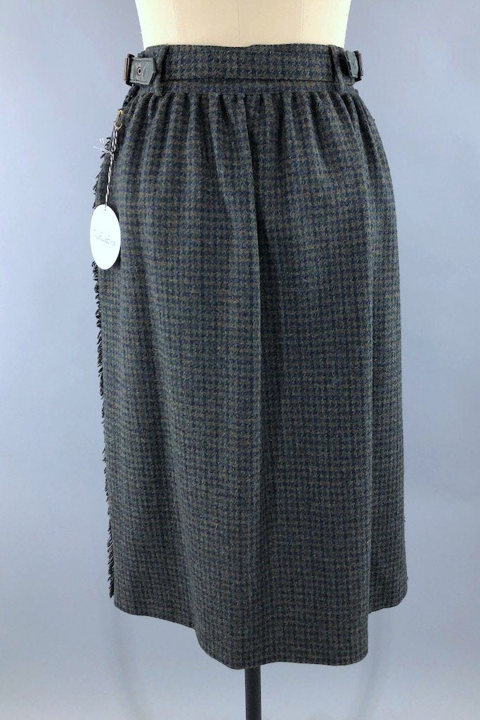 Vintage Escada Houndstooth Wool Skirt-ThisBlueBird - Modern Vintage