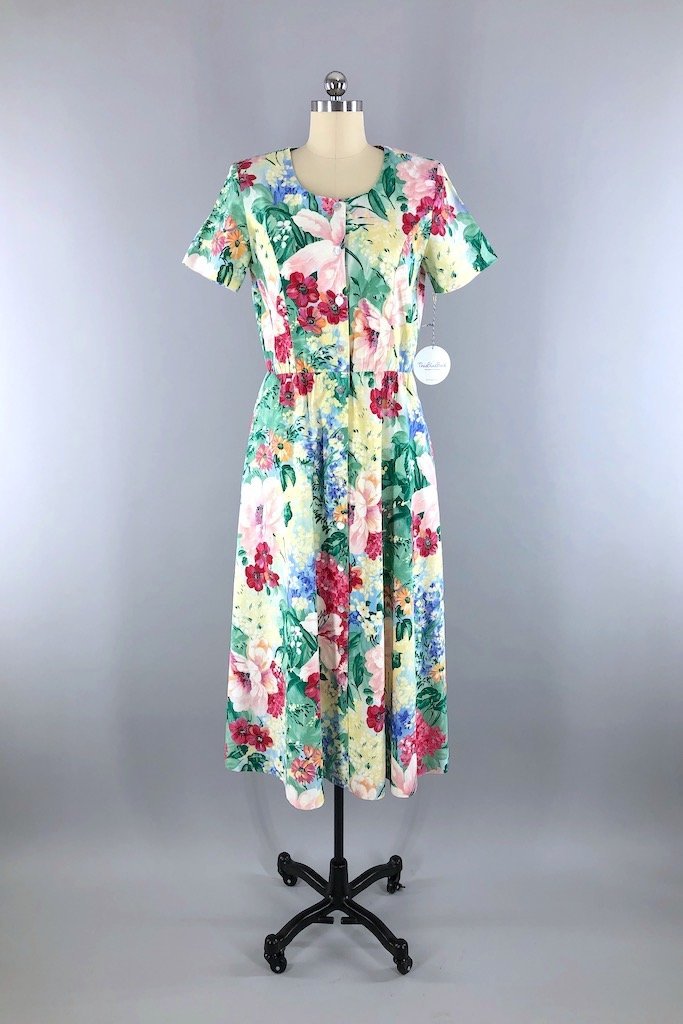 Vintage Floral Garden Party Dress-ThisBlueBird - Modern Vintage