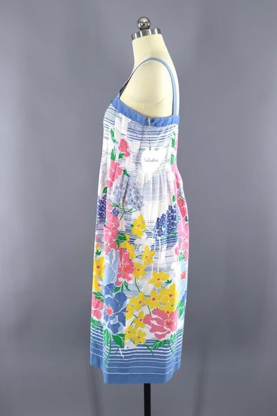 Vintage Floral Print Cotton Sundress - ThisBlueBird
