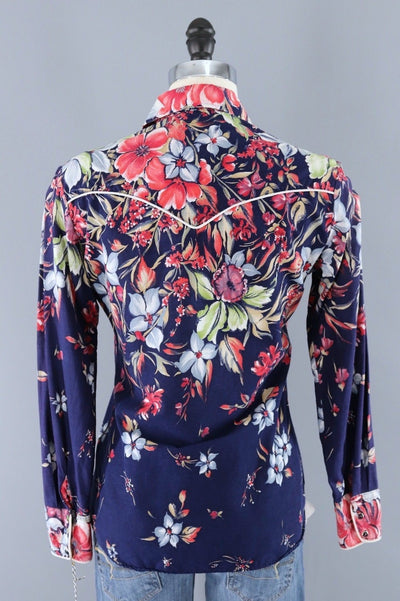 Vintage Floral Print Western Shirt / Kenny Rogers-ThisBlueBird - Modern Vintage