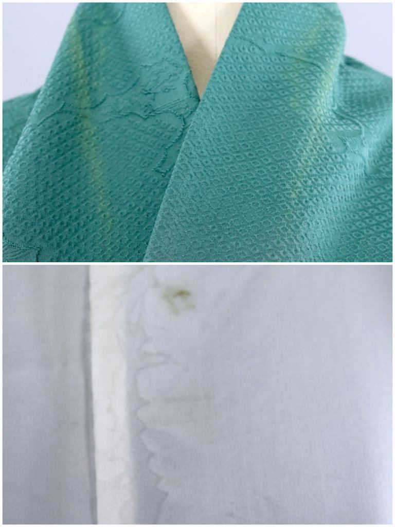 Vintage Forest Green Silk Kimono Robe-ThisBlueBird - Modern Vintage