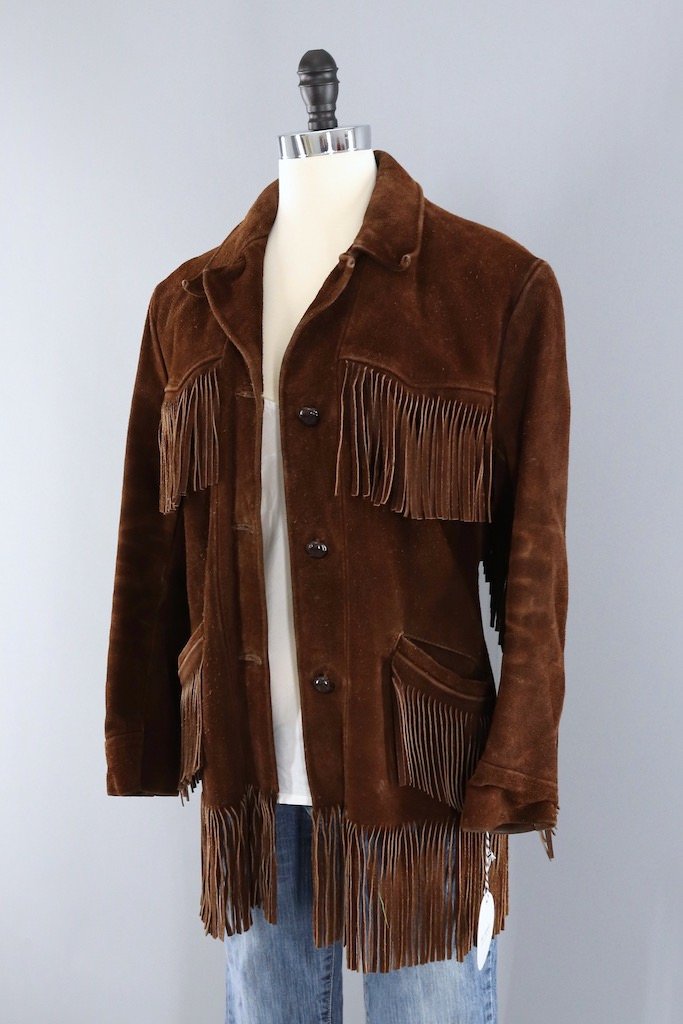 Vintage Fringed Suede Jacket-ThisBlueBird - Modern Vintage