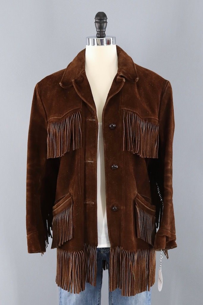 Vintage Fringed Suede Jacket-ThisBlueBird - Modern Vintage