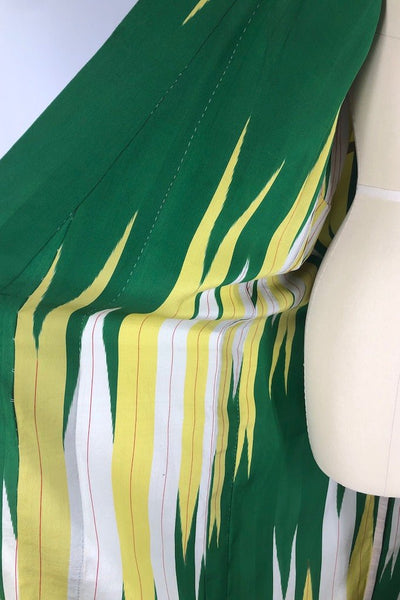 Vintage Green Arrows Silk Kimono Robe-ThisBlueBird - Modern Vintage