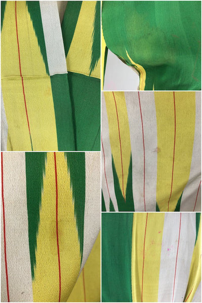 Vintage Green Arrows Silk Kimono Robe-ThisBlueBird - Modern Vintage