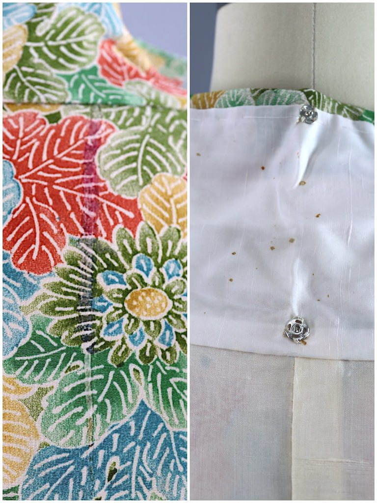 Vintage Green Terra Cotta Floral Kimono Robe-ThisBlueBird - Modern Vintage