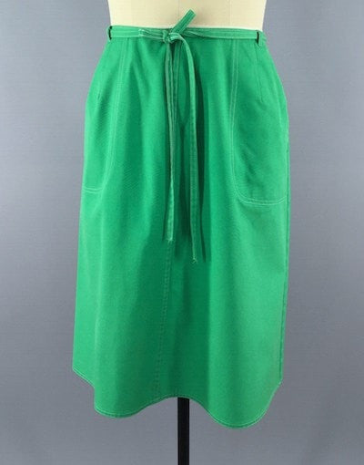 Vintage Green Wrap Skirt / Koret of California - ThisBlueBird