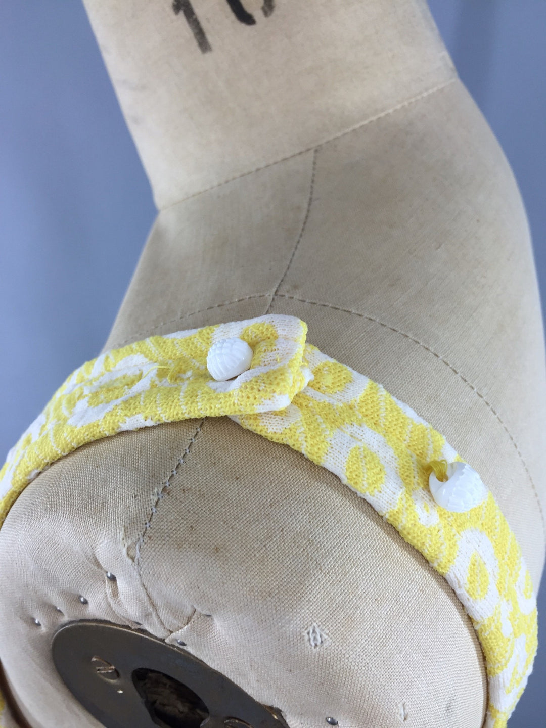 Vintage Itsy Bitsy Teeny Weeny Yellow Polka Dot Bikini Swimsuit / 1960s Swim Suit - ThisBlueBird