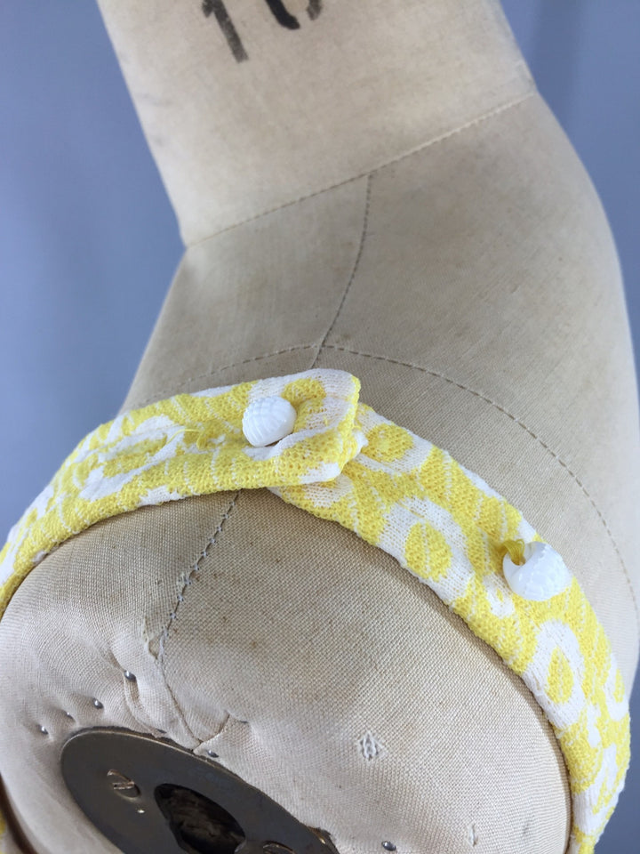Vintage Itsy Bitsy Teeny Weeny Yellow Polka Dot Bikini Swimsuit / 1960s Swim Suit - ThisBlueBird