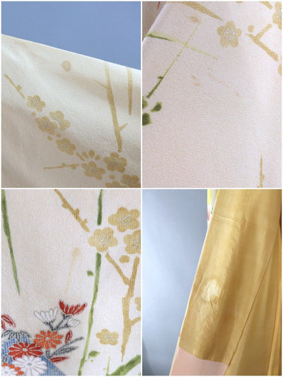 Vintage Ivory Cherry Blossom Silk Kimono Robe-ThisBlueBird - Modern Vintage