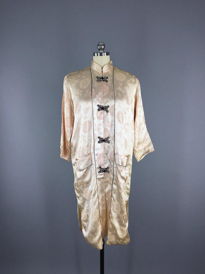 Vintage Ivory Silk Robe / Dressing Gown - ThisBlueBird