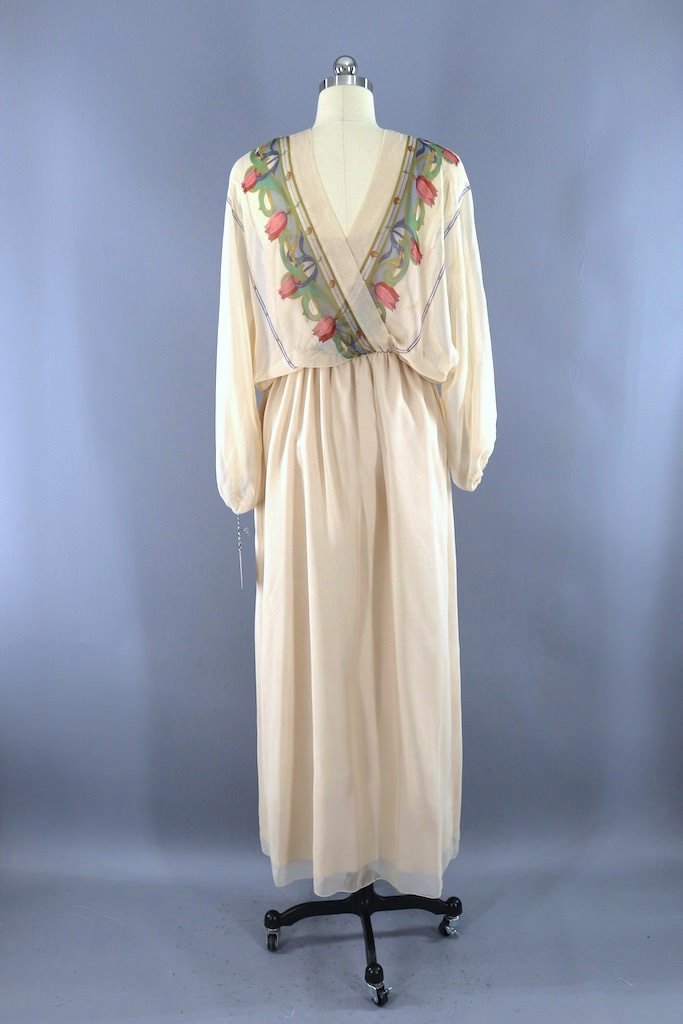 Vintage Kay Kipps Chiffon Maxi Dress-ThisBlueBird - Modern Vintage