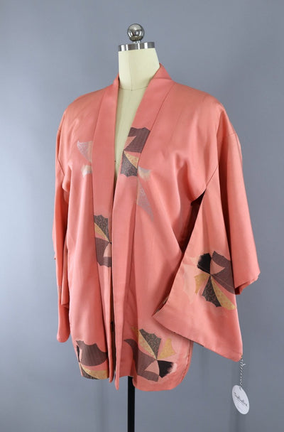 Vintage Kimono Cardigan / Salmon Pink - ThisBlueBird