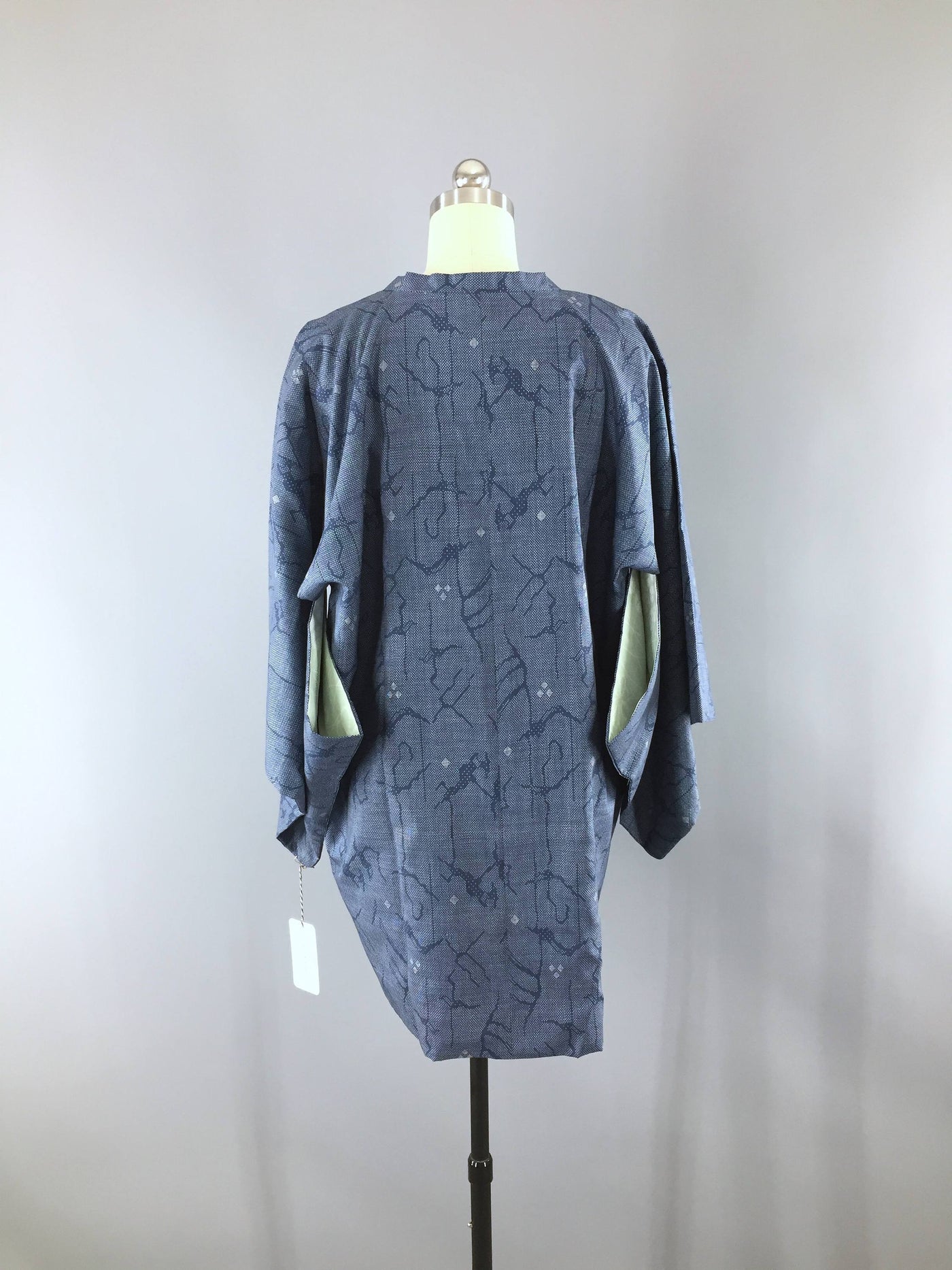Vintage Kimono Coat Michiyuki Jacket / Blue & White - ThisBlueBird