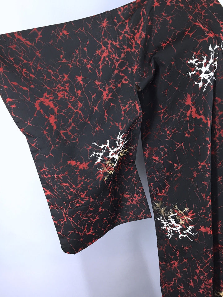 Vintage Kimono / Gothic Black Abstract - ThisBlueBird