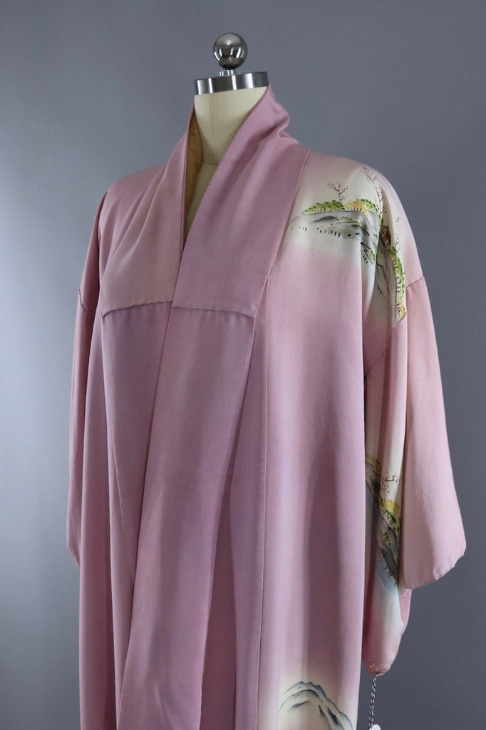 Vintage Kimono Robe / Lavender Houses - ThisBlueBird
