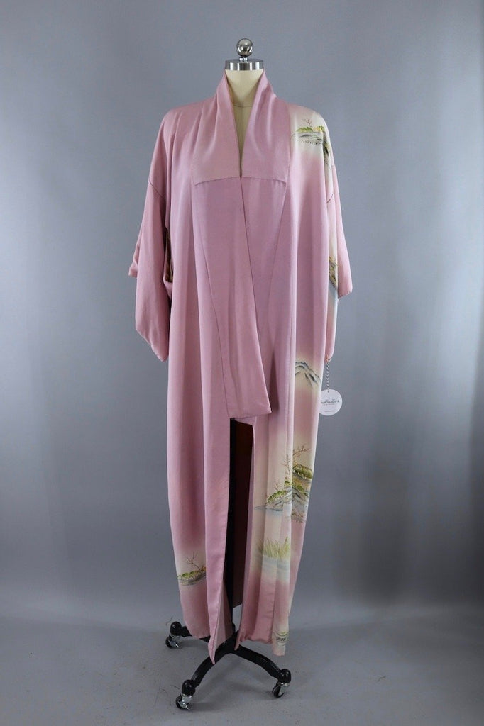 Vintage Kimono Robe / Lavender Houses - ThisBlueBird