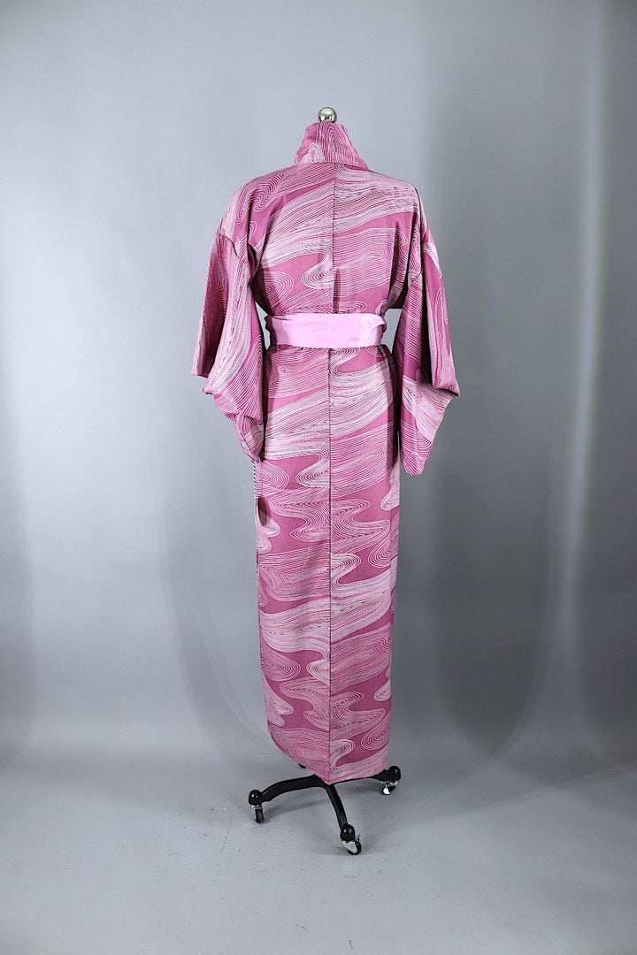Vintage Kimono Robe / Purple Waves of Majesty - ThisBlueBird