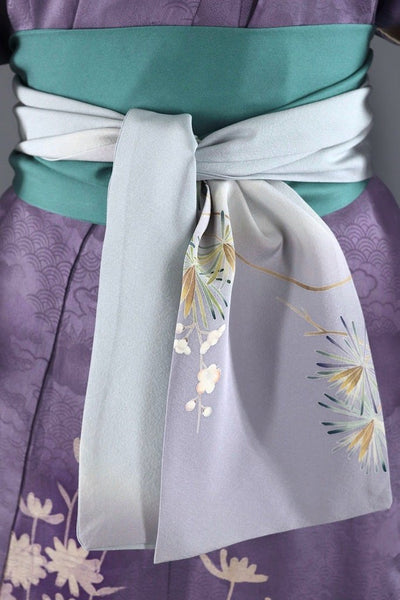 Vintage Lavender Floral Silk Kimono Robe-ThisBlueBird - Modern Vintage