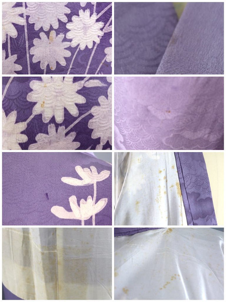 Vintage Lavender Floral Silk Kimono Robe-ThisBlueBird - Modern Vintage
