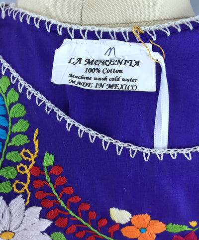 Vintage Mexican Dress / Oaxacan Embroidered Caftan - ThisBlueBird