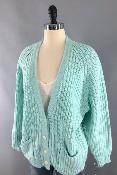 Vintage Minty Cardigan Sweater-ThisBlueBird - Modern Vintage