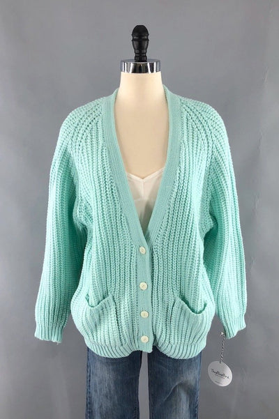 Vintage Minty Cardigan Sweater-ThisBlueBird - Modern Vintage