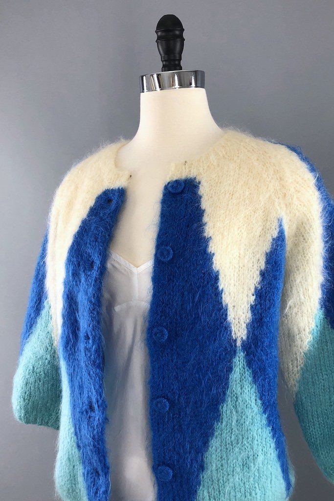 Vintage Mohair Cardigan Sweater-ThisBlueBird - Modern Vintage