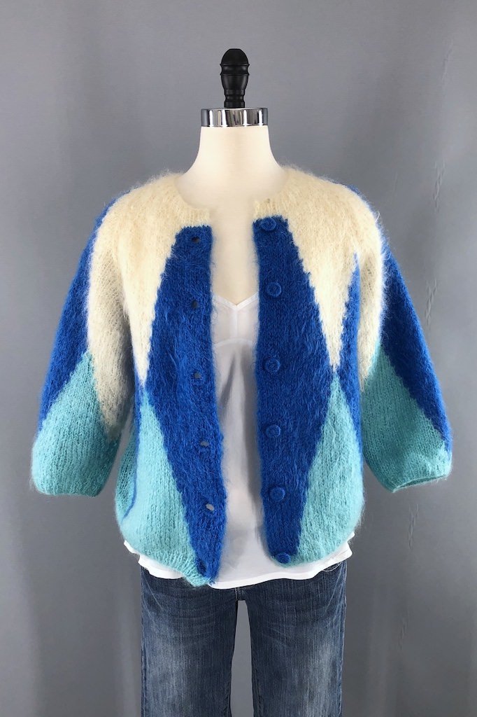 Vintage Mohair Cardigan Sweater-ThisBlueBird - Modern Vintage