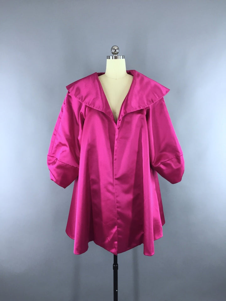 Vintage Morton Myles Pink Satin Swing Coat - ThisBlueBird