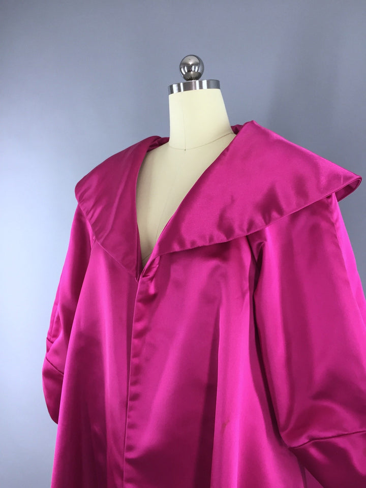 Vintage Morton Myles Pink Satin Swing Coat - ThisBlueBird