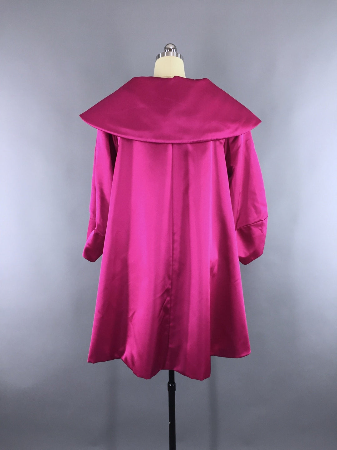 Vintage Morton Myles Pink Satin Swing Coat - ThisBlueBird