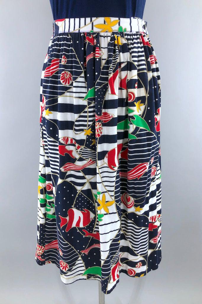 Vintage Nautical Tropical Fish Skirt-ThisBlueBird