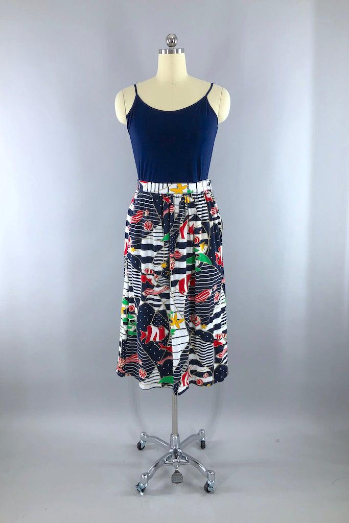 Vintage Nautical Tropical Fish Skirt-ThisBlueBird