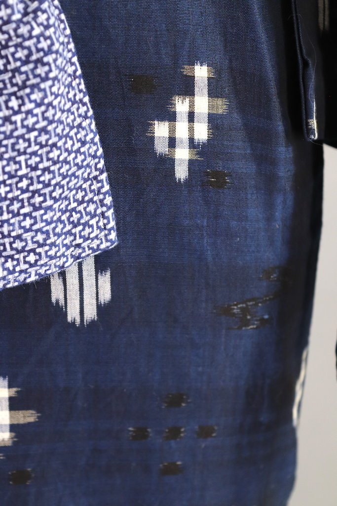 Vintage Navy Blue Cotton Kimono Robe-ThisBlueBird - Modern Vintage