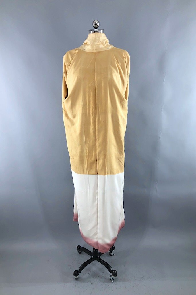 Vintage Ombre Watercolor Silk Kimono Robe-ThisBlueBird - Modern Vintage