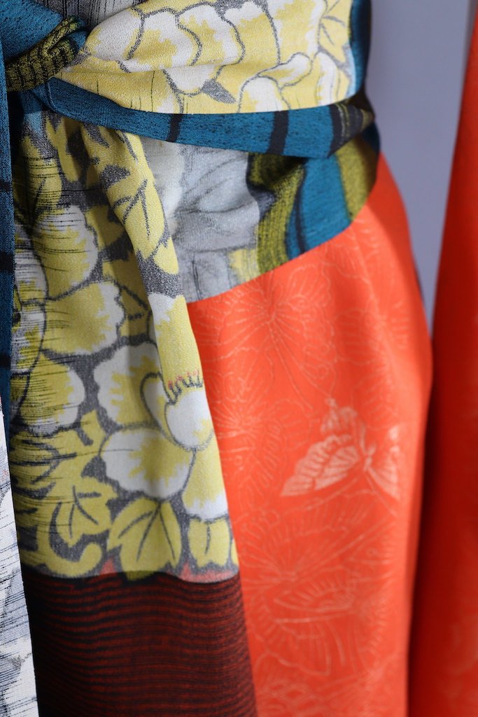Vintage Orange Gold Butterflies Silk Kimono Robe – ThisBlueBird