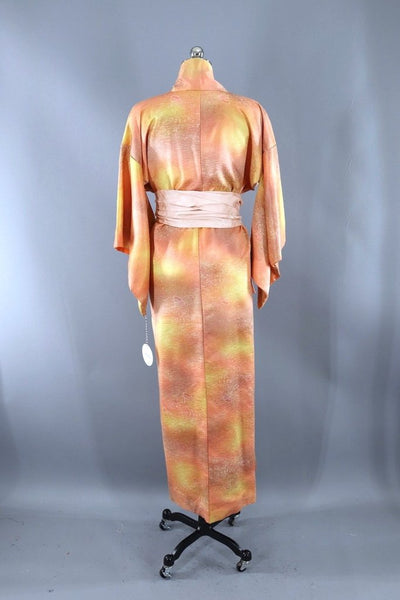 Vintage Orange Ombre Silk Kimono-ThisBlueBird - Modern Vintage