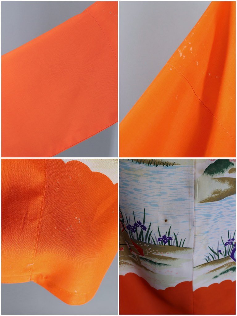Vintage Orange Rayon Short Robe-ThisBlueBird - Modern Vintage