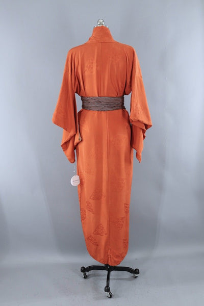 Vintage Orange Silk Kimono Robe-ThisBlueBird - Modern Vintage