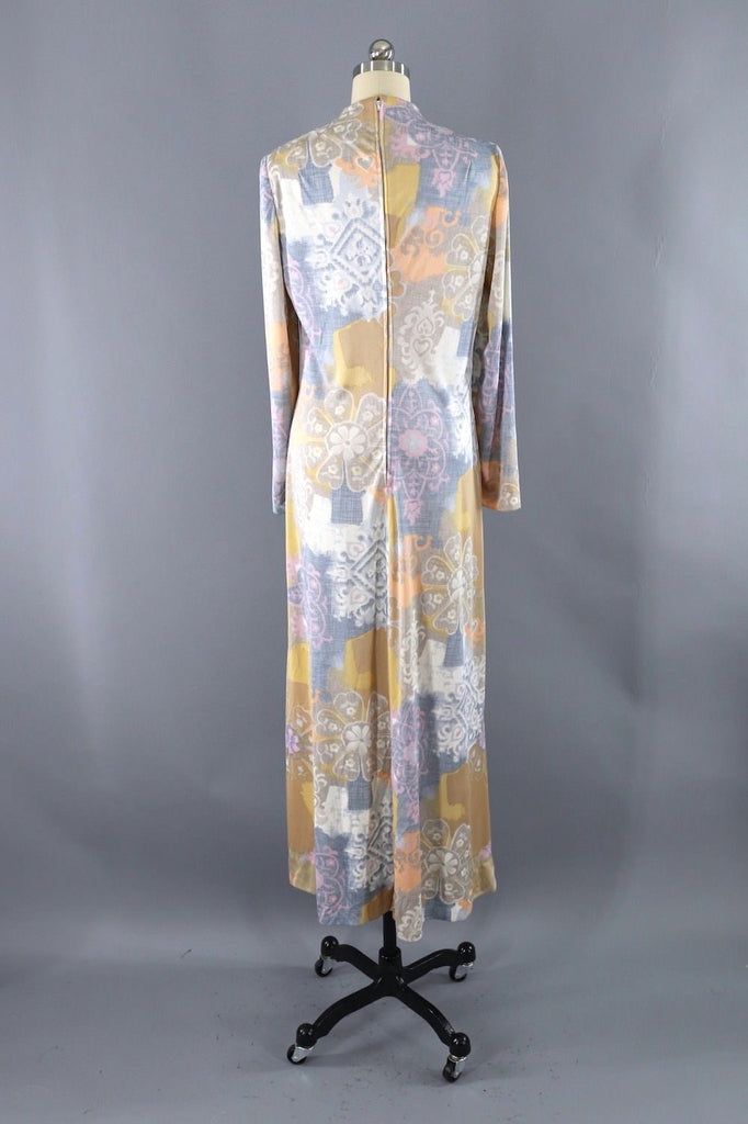 Vintage Pastel Ikat Maxi Dress