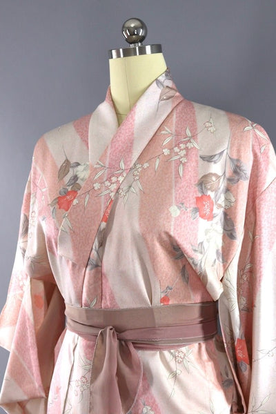 Vintage Pastel Pink Floral Kimono-ThisBlueBird - Modern Vintage