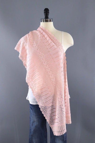 Vintage Pastel Pink Lace Kimono Shawl-ThisBlueBird - Modern Vintage