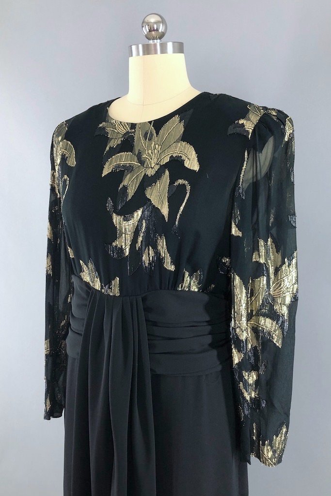 Vintage Patra Black Chiffon Dress – ThisBlueBird