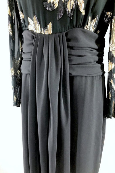 Vintage Patra Black Chiffon Dress-ThisBlueBird - Modern Vintage