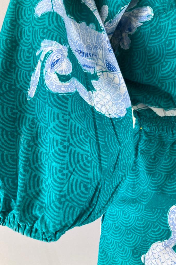 Vintage Peacock Bali Cotton Romper-ThisBlueBird