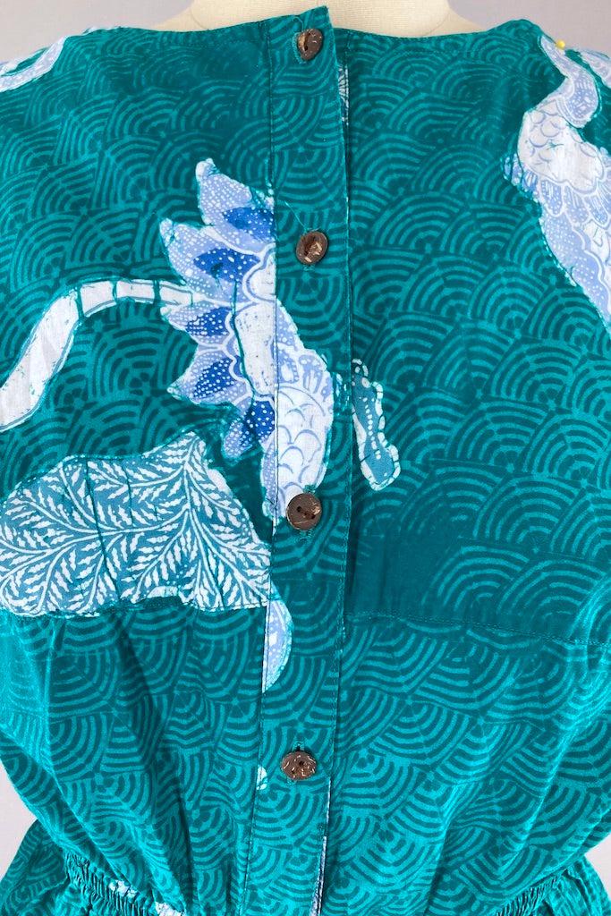Vintage Peacock Bali Cotton Romper-ThisBlueBird