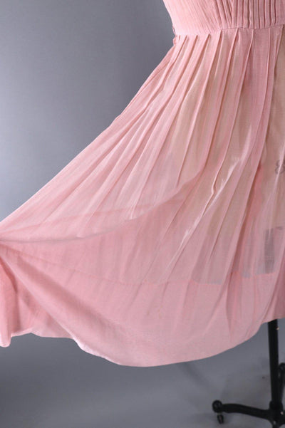 Vintage Pink Cotton Day Dress - ThisBlueBird